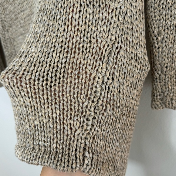 j.mclaughlin tan gold open knit long sleeve sweater - Picture 4 of 9